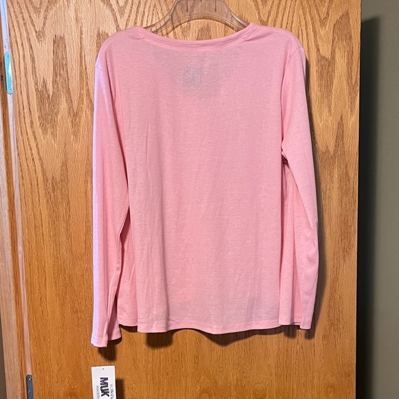 Muk Luks Pink Button-Up Pajama Top - Picture 6 of 8